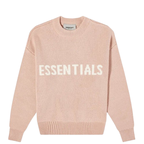 fear of god essentials matte blush pink knit sweatshirt kids 210470 removebg preview Essentials Pink Knit Sweatshirt